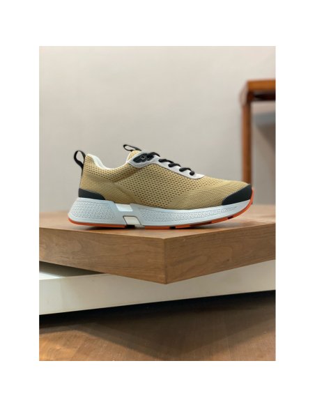 Cheap Reps Hermes Heros Sneakers in Khaki Technical Knit