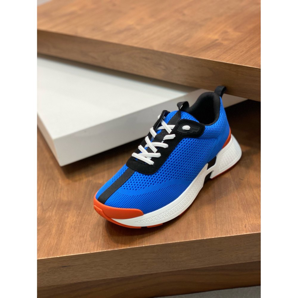 Cheap Reps Hermes Heros Sneakers in Blue Technical Knit