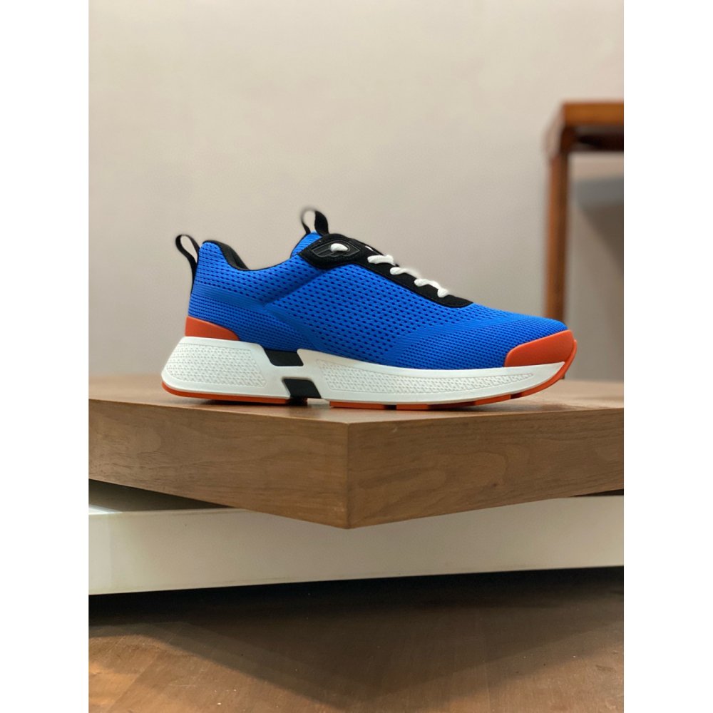 Cheap Reps Hermes Heros Sneakers in Blue Technical Knit