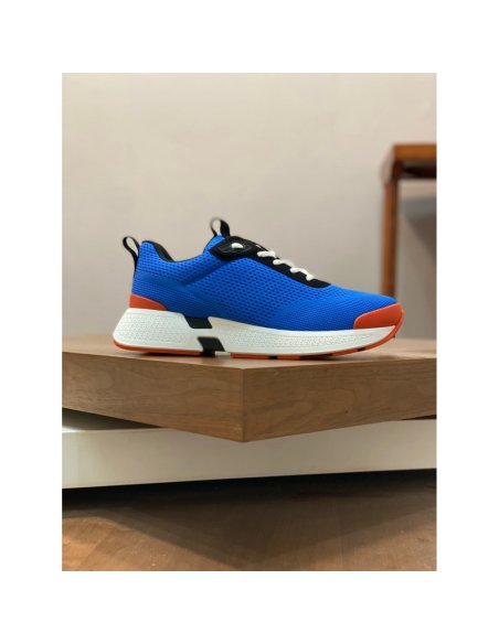 Cheap Reps Hermes Heros Sneakers in Blue Technical Knit