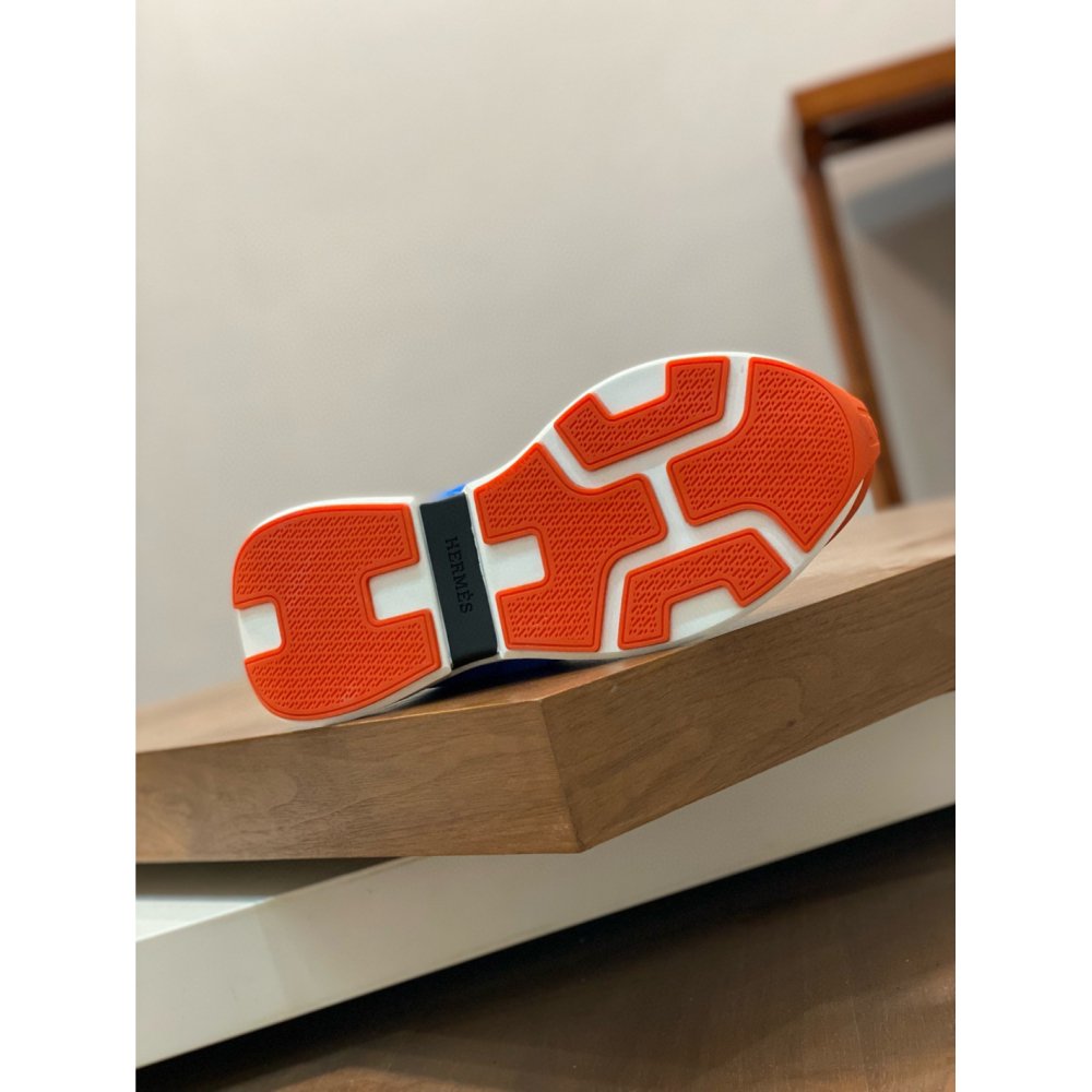 Cheap Reps Hermes Heros Sneakers in Blue Technical Knit