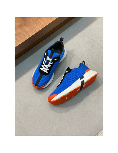 Cheap Reps Hermes Heros Sneakers in Blue Technical Knit