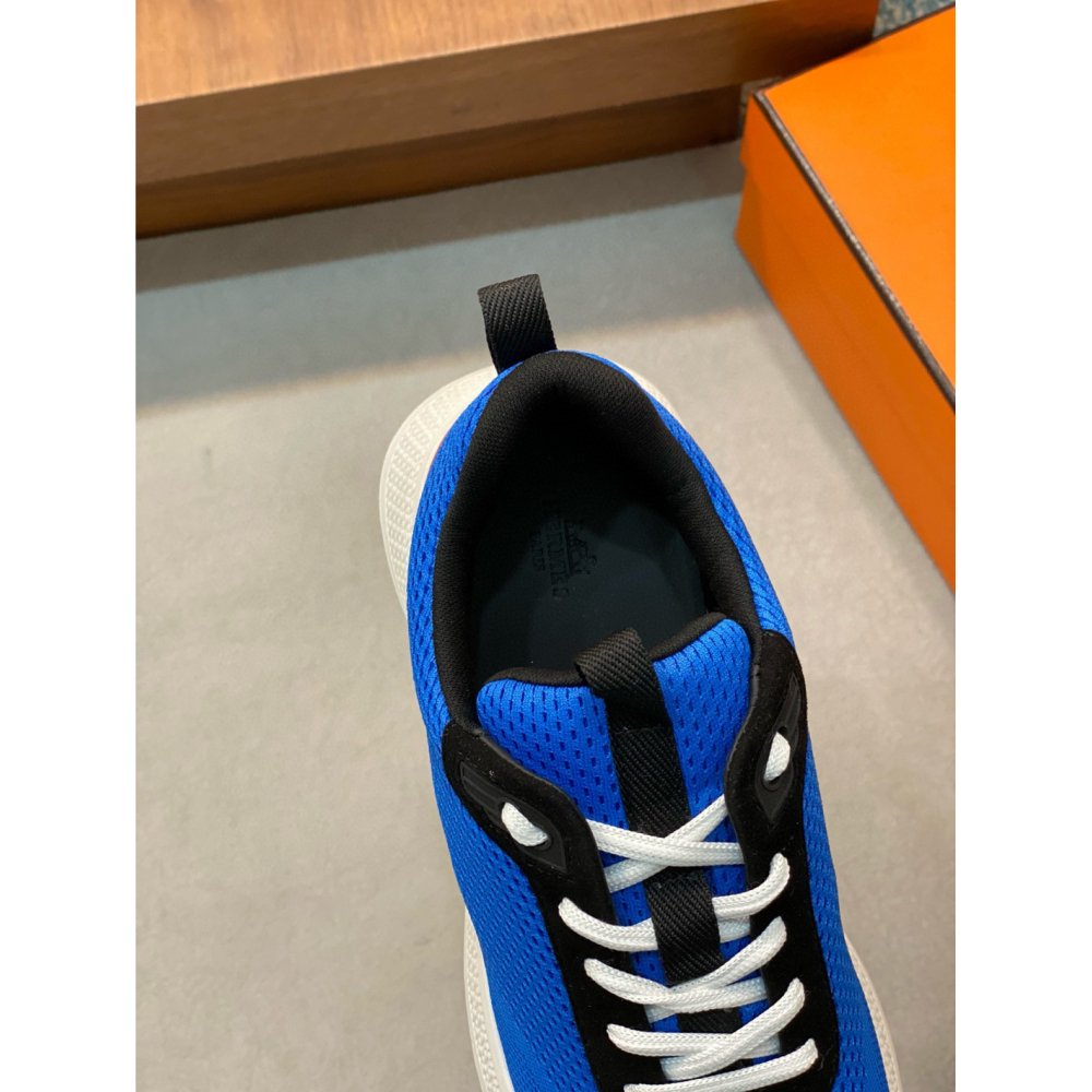 Cheap Reps Hermes Heros Sneakers in Blue Technical Knit