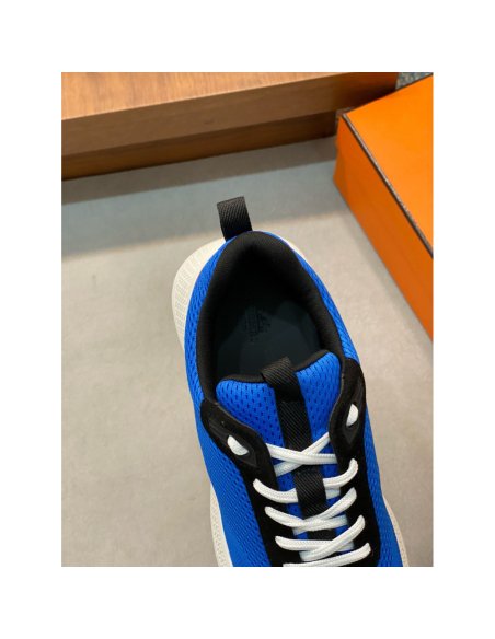 Cheap Reps Hermes Heros Sneakers in Blue Technical Knit
