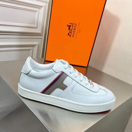 Cheap Reps Hermes Boomerang Sneakers In Multicolore White Leather