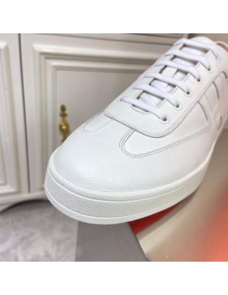 Cheap Reps Hermes Boomerang Sneakers In White Epsom Leather