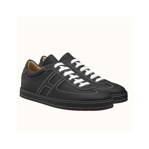 Cheap Reps Hermes Boomerang Sneakers In Black Epsom Leather