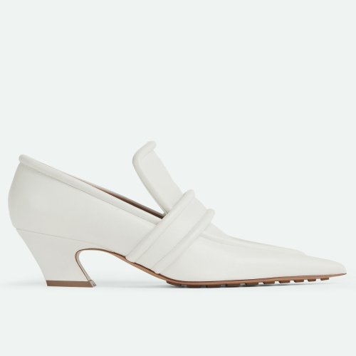 Cheap Reps Bottega Veneta Spada Pumps in White Lambskin