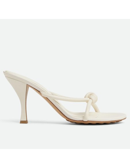 Cheap Reps Bottega Veneta Blink Sandals 80mm in White Lambskin
