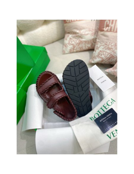 Cheap Reps Bottega Veneta Jack Flat Slingback Sandals in Bordeaux Lambskin