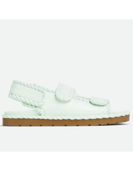 Cheap Reps Bottega Veneta Jack Flat Slingback Sandals in Glacier Lambskin