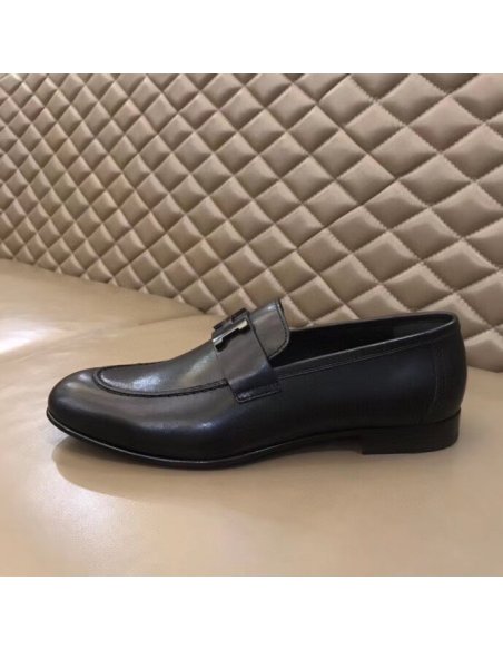 Cheap Reps Hermes Mens Paris Loafers In Black Calfskin