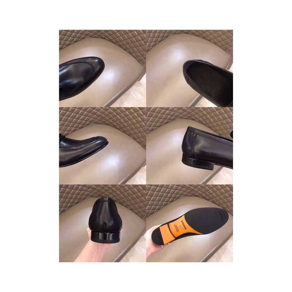 Cheap Reps Hermes Mens Paris Loafers In Black Calfskin