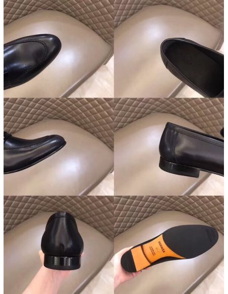 Cheap Reps Hermes Mens Paris Loafers In Black Calfskin