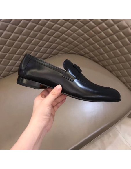 Cheap Reps Hermes Mens Paris Loafers In Black Calfskin