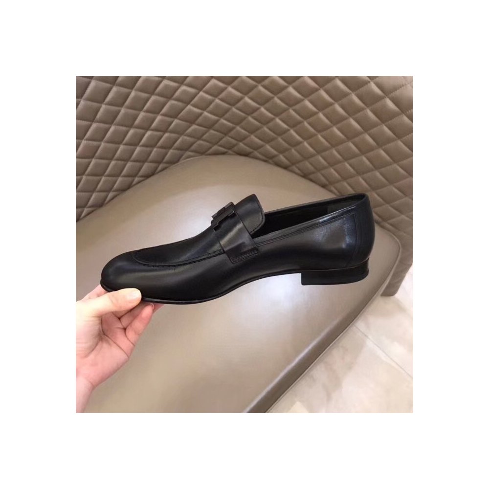Cheap Reps Hermes Mens Paris Loafers In Black Calfskin