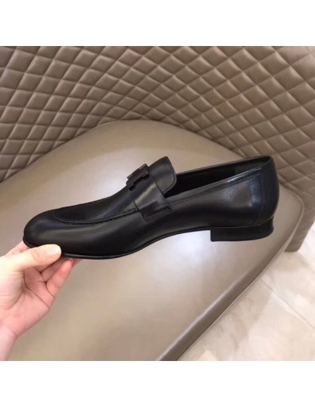 Cheap Reps Hermes Mens Paris Loafers In Black Calfskin