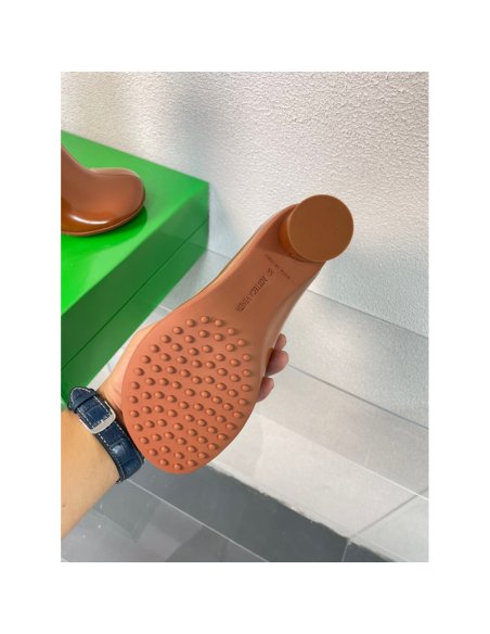 Cheap Reps Bottega Veneta Atomic Ankle Boots In Brown Lambskin