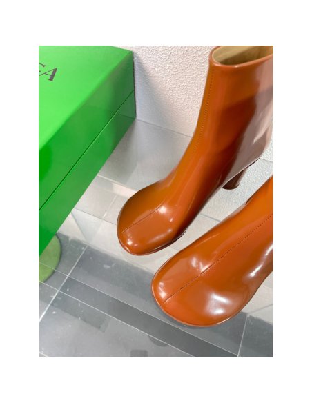 Cheap Reps Bottega Veneta Atomic Ankle Boots In Brown Lambskin