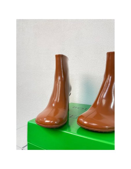 Cheap Reps Bottega Veneta Atomic Ankle Boots In Brown Lambskin