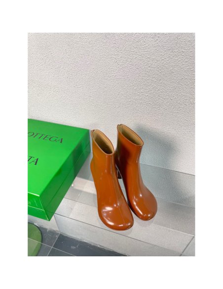 Cheap Reps Bottega Veneta Atomic Ankle Boots In Brown Lambskin