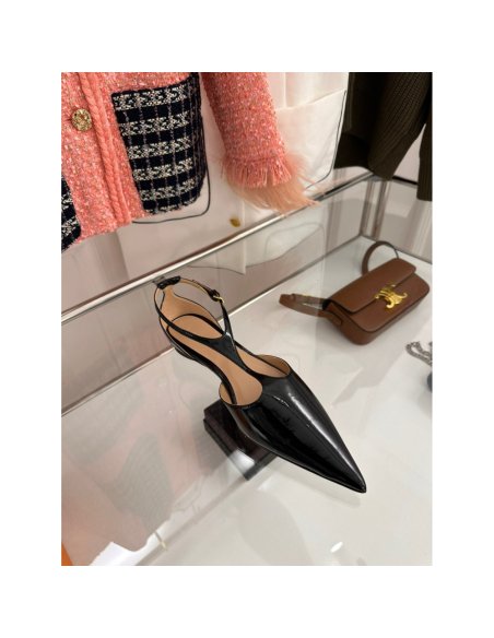 Cheap Reps Bottega Veneta Rocket T-Bar Ballerina Flats In Black Patent Leather