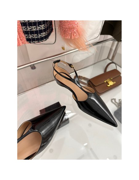 Cheap Reps Bottega Veneta Rocket T-Bar Ballerina Flats In Black Patent Leather