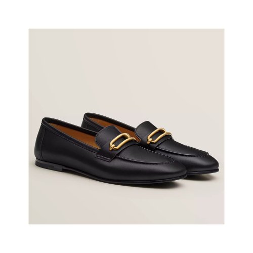 Cheap Reps Hermes Mens Colette Loafers In Black Calfskin