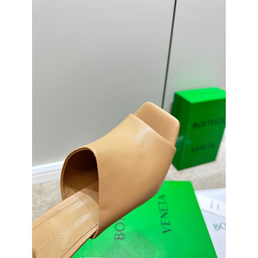 Cheap Reps Bottega Veneta Knot Mules 90mm In Beige Lambskin