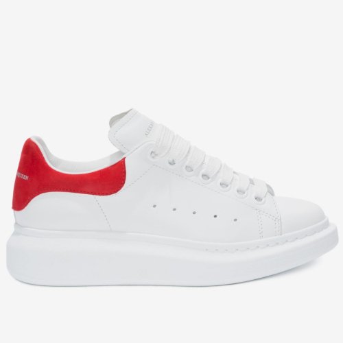 Cheap Reps Alexander McQueen Womens Oversized Sneakers With Red Suede Heel