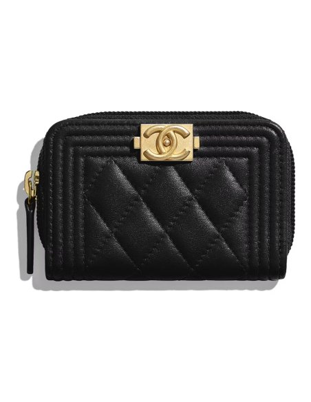 Chanel Boy Zipped Coin Purse Y07659 7.4*11*2cm,Chanel Bags