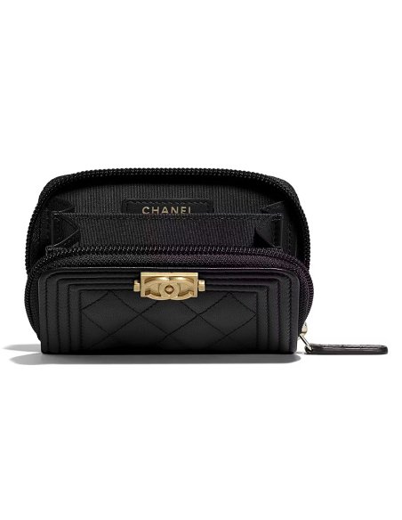 Chanel Boy Zipped Coin Purse Y07659 7.4*11*2cm,Chanel Bags