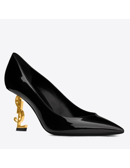 Cheap Reps Saint Laurent Opyum Pumps 85mm In Patent Leather with Gold Heel