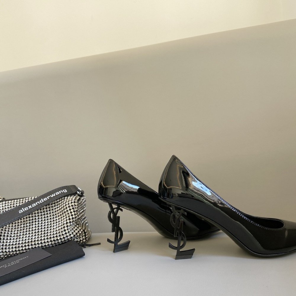 Cheap Reps Saint Laurent Opyum Pumps 85mm In Patent Leather with Black Heel