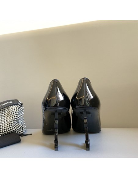 Cheap Reps Saint Laurent Opyum Pumps 85mm In Patent Leather with Black Heel