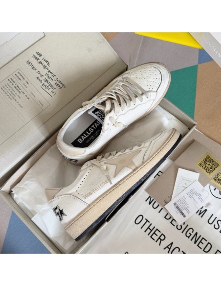 Cheap Reps Golden Goose Womens Ball Star LTD Sneakers with A Salmon-pink Nappa Star