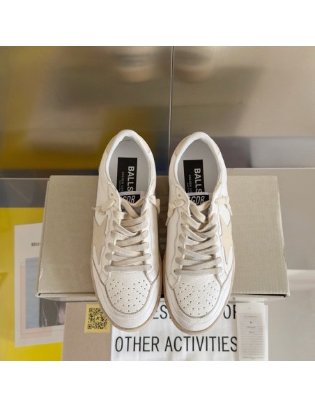 Cheap Reps Golden Goose Womens Ball Star LTD Sneakers with A Salmon-pink Nappa Star