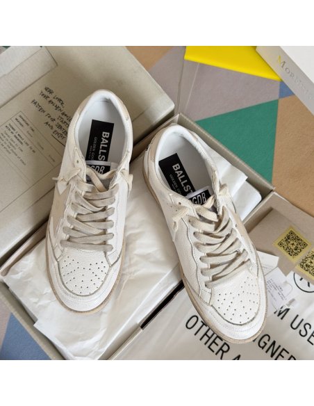 Cheap Reps Golden Goose Womens Ball Star LTD Sneakers with A Salmon-pink Nappa Star