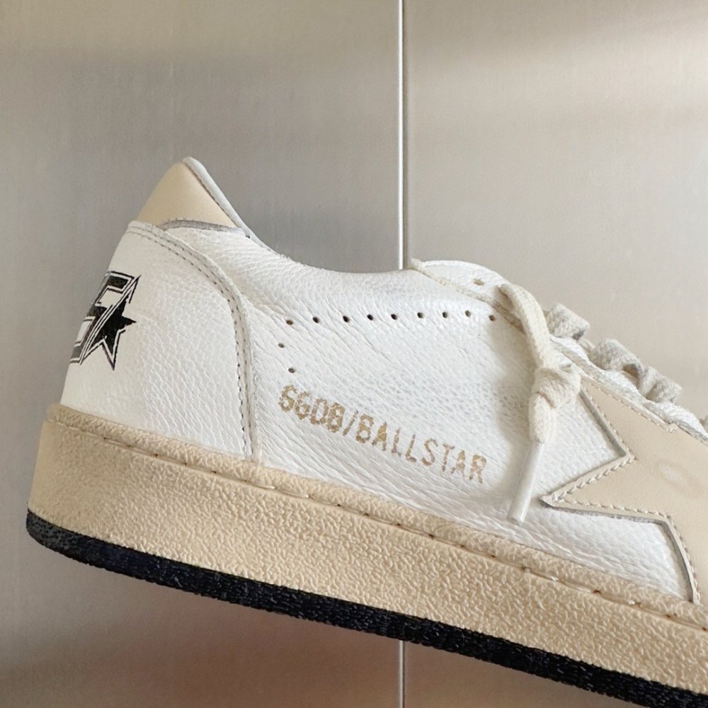 Cheap Reps Golden Goose Womens Ball Star LTD Sneakers with A Salmon-pink Nappa Star