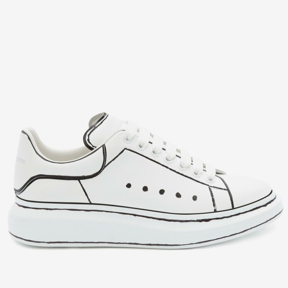 Cheap Reps Alexander McQueen Womens Oversized Sneakers With Black Outlines
