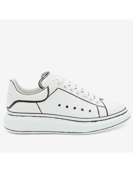 Cheap Reps Alexander McQueen Womens Oversized Sneakers With Black Outlines
