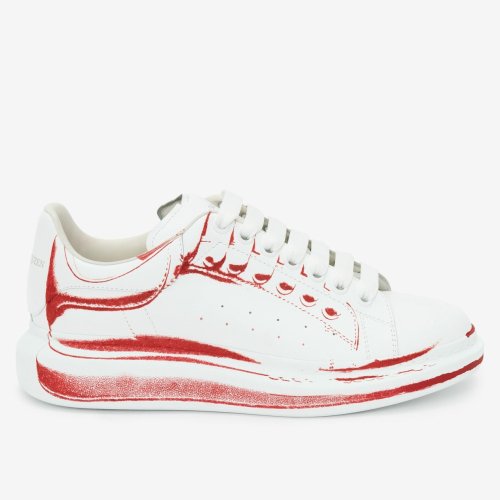 Cheap Reps Alexander McQueen Womens Oversized Sneakers With Red Printed