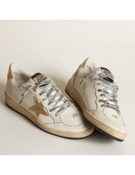Cheap Reps Golden Goose Womens Ball Star Sneakers with Gold Star and Heel Tab
