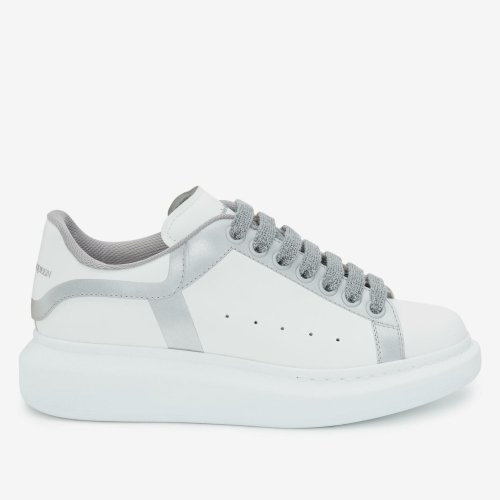 Cheap Reps Alexander McQueen Womens Oversized Sneakers With Silver Trim