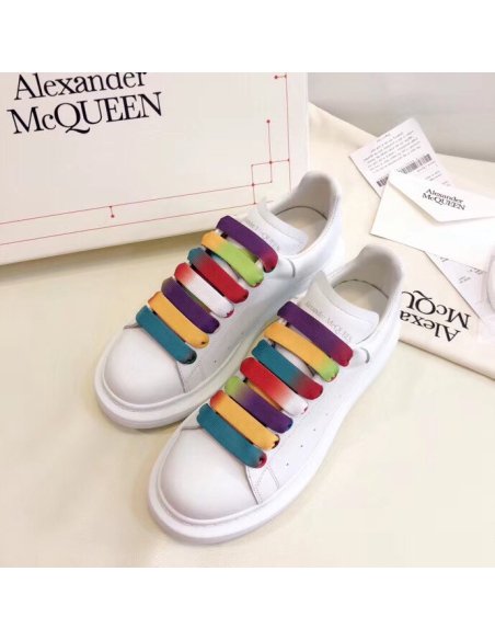 Cheap Reps Alexander McQueen Womens Oversized Sneakers With Multicolour Laces