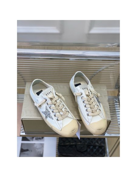 Cheap Reps Golden Goose Womens V-Star Sneakers with Glitter Star