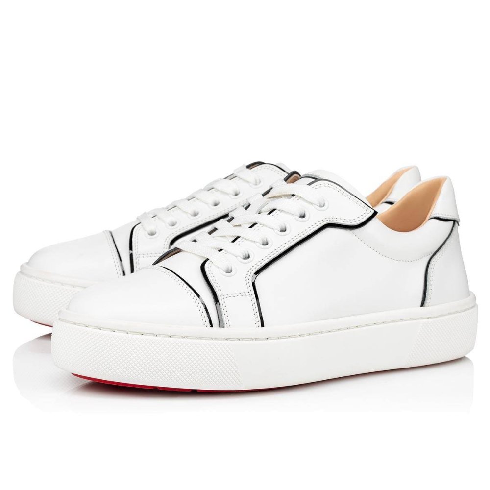 Cheap Reps Christian Louboutin Womens Vieirissima Sneakers In White Calfskin