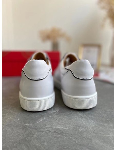 Cheap Reps Christian Louboutin Womens Vieirissima Sneakers In White Calfskin