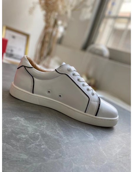 Cheap Reps Christian Louboutin Womens Vieirissima Sneakers In White Calfskin