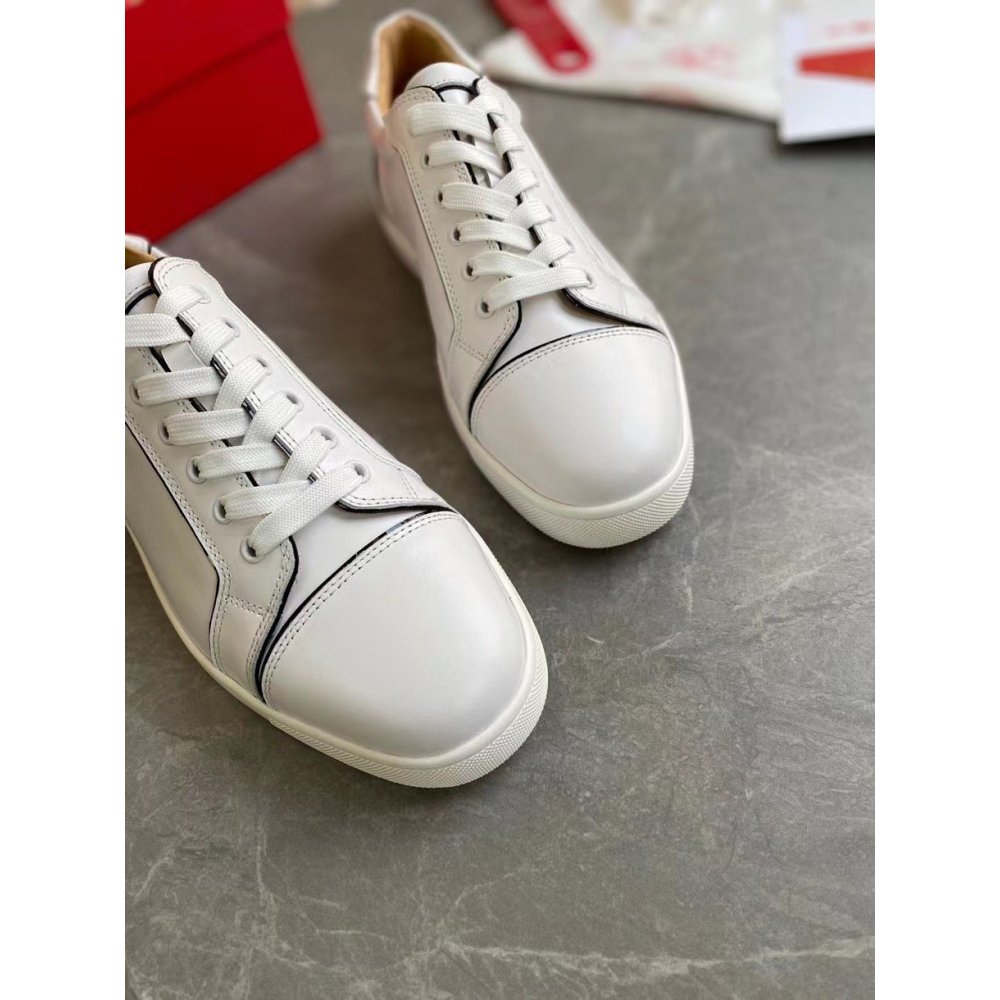 Cheap Reps Christian Louboutin Womens Vieirissima Sneakers In White Calfskin